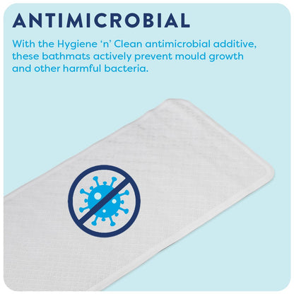 Croydex Rubagrip Bath Mat Non Slip Anti Mould for Inside Bath - Slip Resistant with Secure Grip Suction Cups, Easy to Clean, Made from Natural Rubber, Anti-Bacterial Hygiene 'N' Clean (Medium)