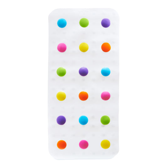 Munchkin Dandy Dots Non Slip Baby Bath Mat | Colourful Bubble Shower Mat | Bathmat with Skid-Resistant Suction Cups |Baby Essential Children's Bath Accessories