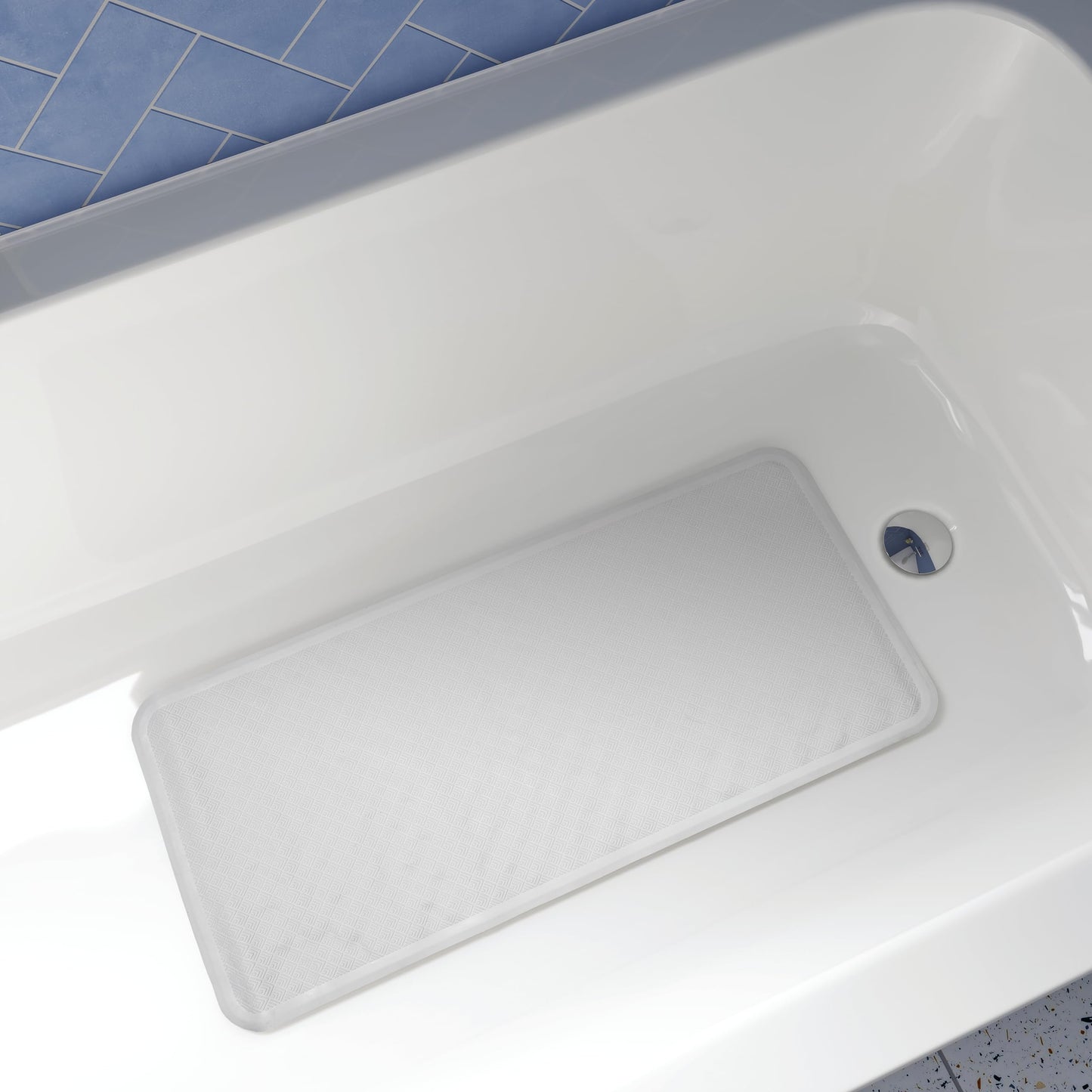 Croydex Rubagrip Bath Mat Non Slip Anti Mould for Inside Bath - Slip Resistant with Secure Grip Suction Cups, Easy to Clean, Made from Natural Rubber, Anti-Bacterial Hygiene 'N' Clean (Medium)