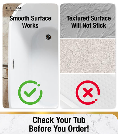HITSLAM Non Slip Bath Mat for Tub, 101 x 40cm Extra Long Shower Mat Anti Mould, Machine Washable Bathroom Bathtub Mat with Suction Cups and Drain Holes, Soft on Feet, Clear