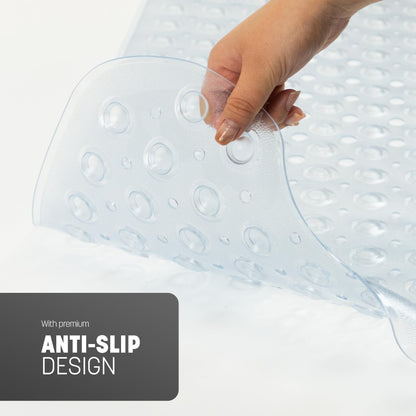 KEPLIN Premium Non-Slip Bath Mat - 200 Suction Cups, BPA, Latex Free, Mildew Resistant, Machine Washable - Safe, Durable & Comfortable for Shower Runner & Bathroom Tubs Extra Long (40x100cm) - Clear