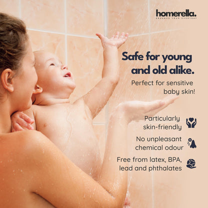 homerella® Shower Mat Non Slip Anti Mould 53 x 53 cm, INCL. Hooks for Drying, Bath Mat Non Slip Anti Mould, Shower Mats for Inside Shower, BPA-Free and Machine Washable for Children and Elderly
