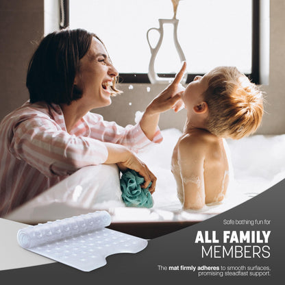 KEPLIN Premium Non-Slip Bath Mat - 200 Suction Cups, BPA, Latex Free, Mildew Resistant, Machine Washable - Safe, Durable & Comfortable for Shower Runner & Bathroom Tubs Extra Long (40x100cm) - Clear