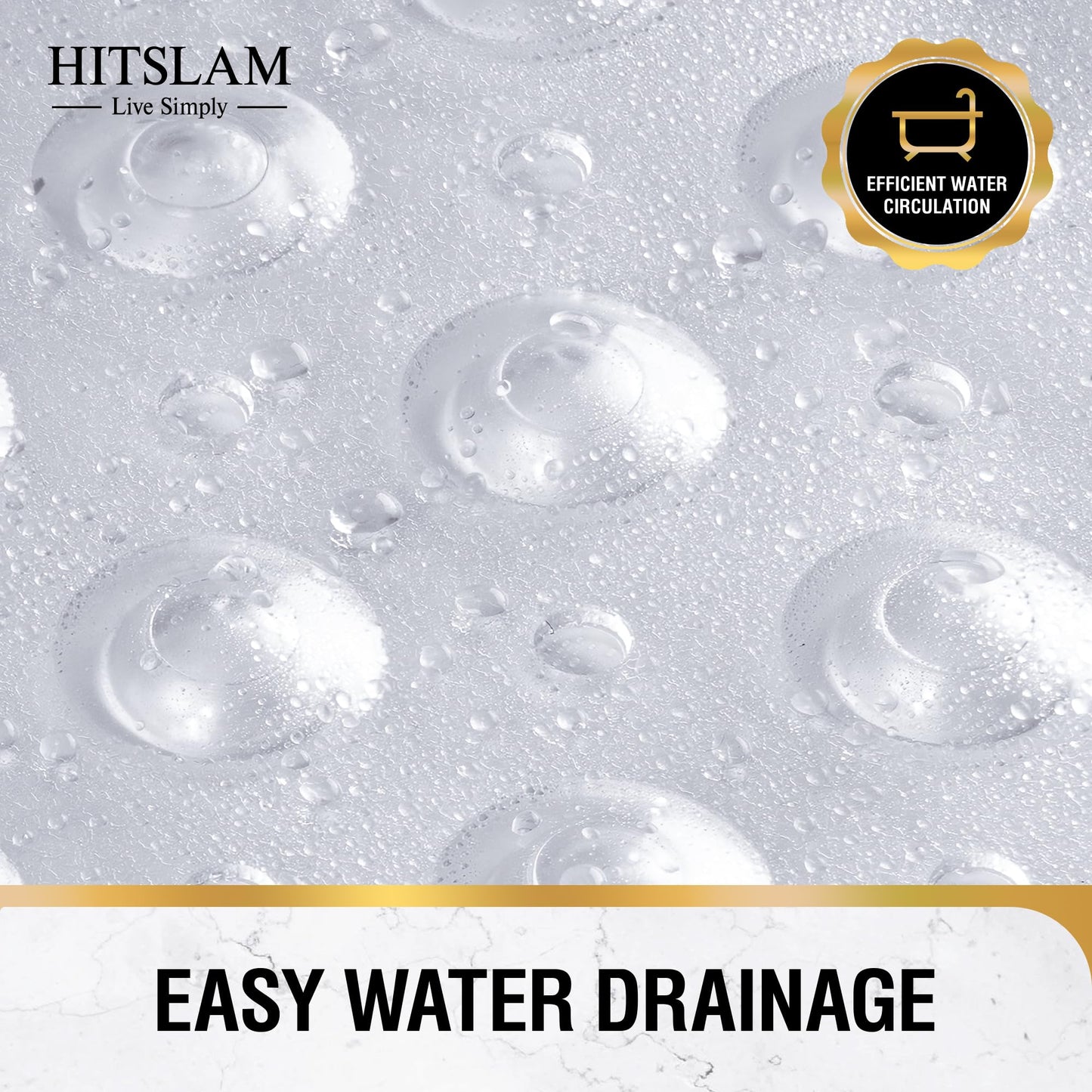 HITSLAM Non Slip Bath Mat for Tub, 101 x 40cm Extra Long Shower Mat Anti Mould, Machine Washable Bathroom Bathtub Mat with Suction Cups and Drain Holes, Soft on Feet, Clear